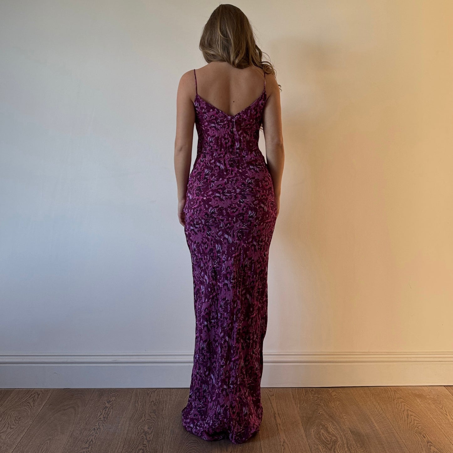 Purple floral maxi dress - Size S/M