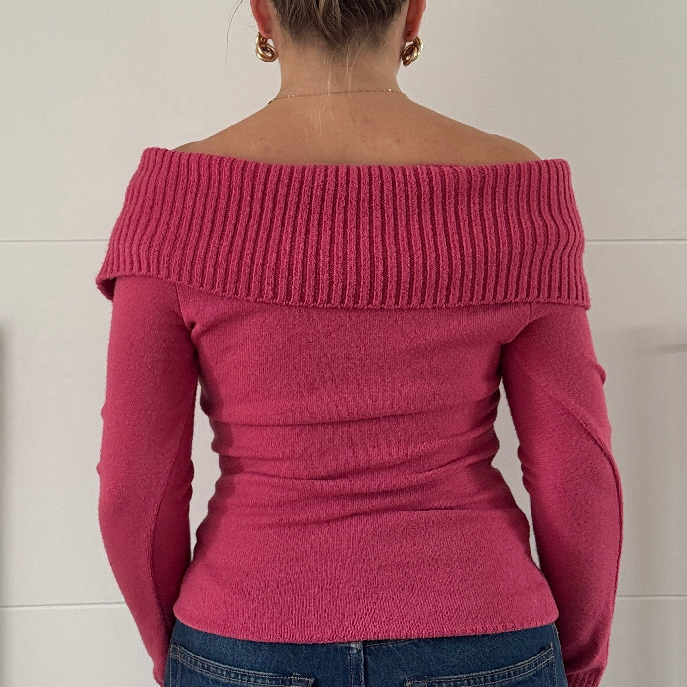 Morgan de Toi hot pink knit top - Size S