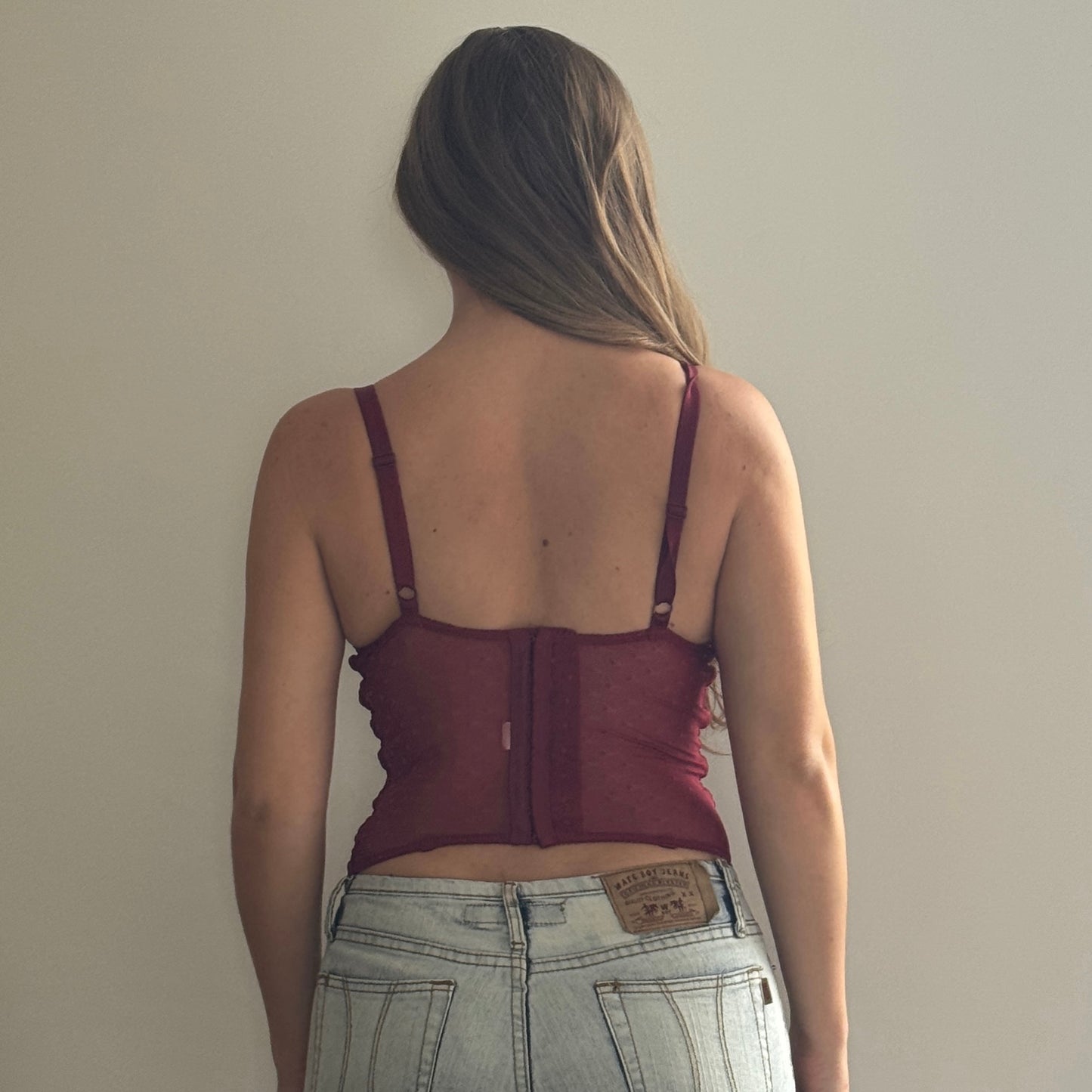 Red floral corset - Size S/M
