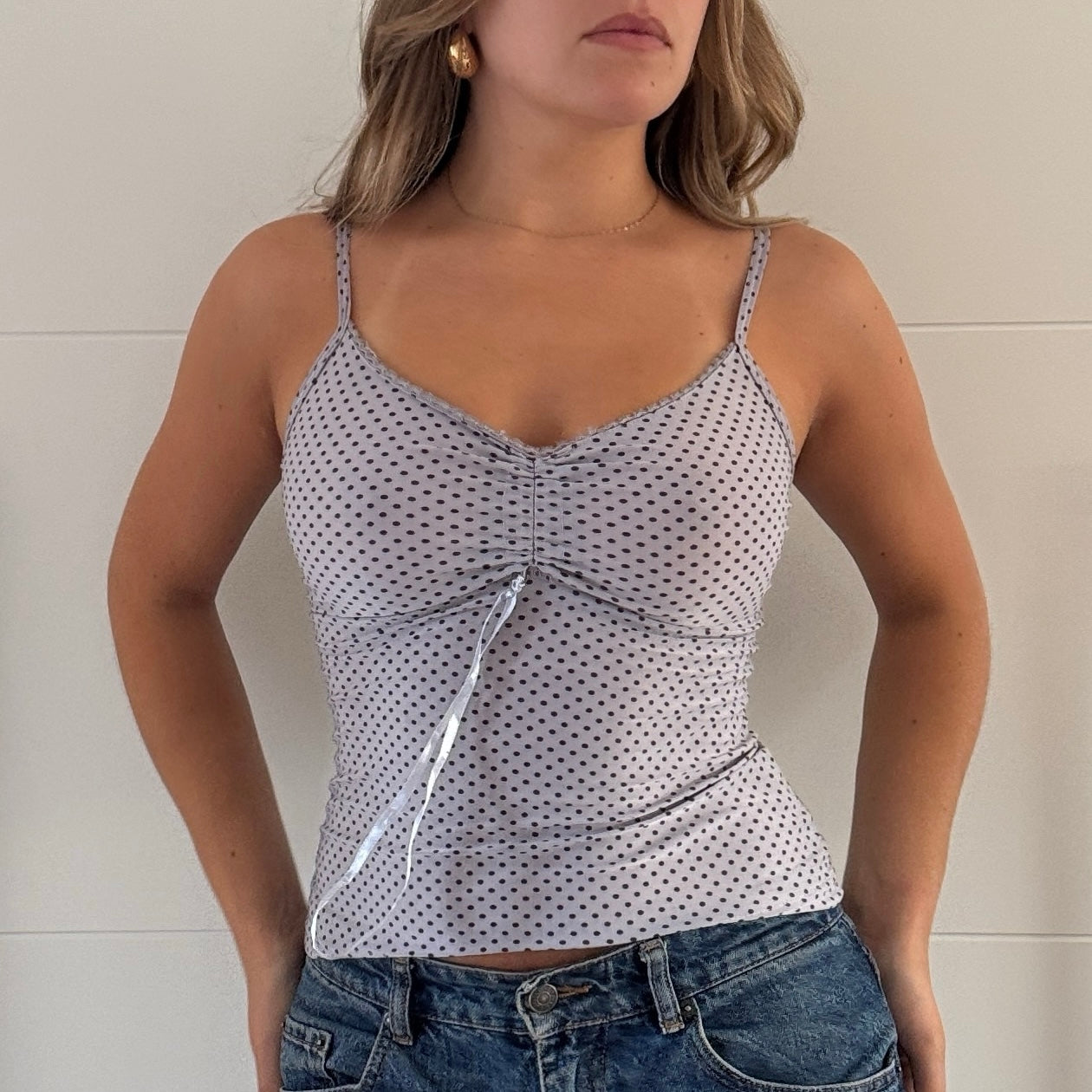 Grey polka dot vest - Size XS