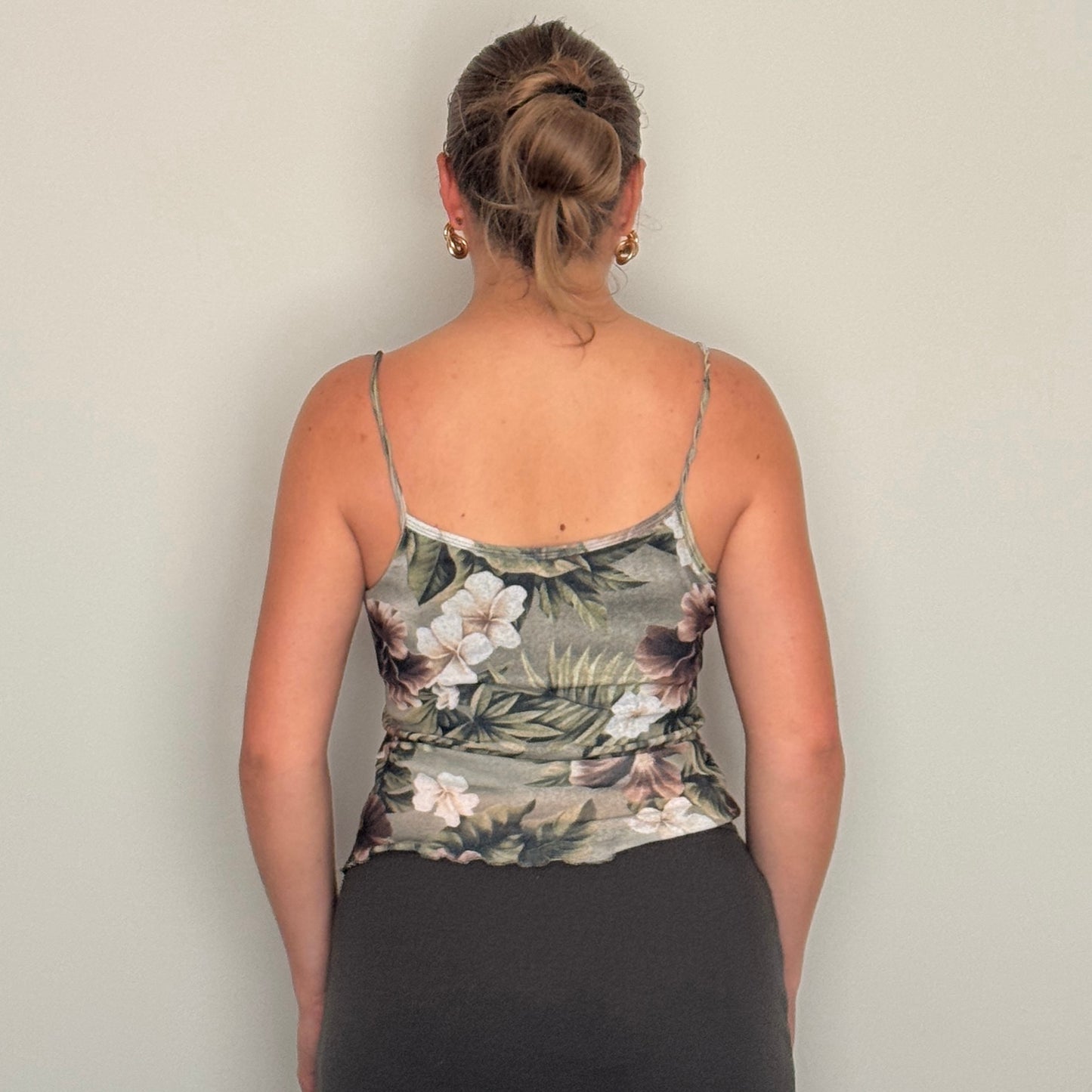 Green floral mesh vest - Size S