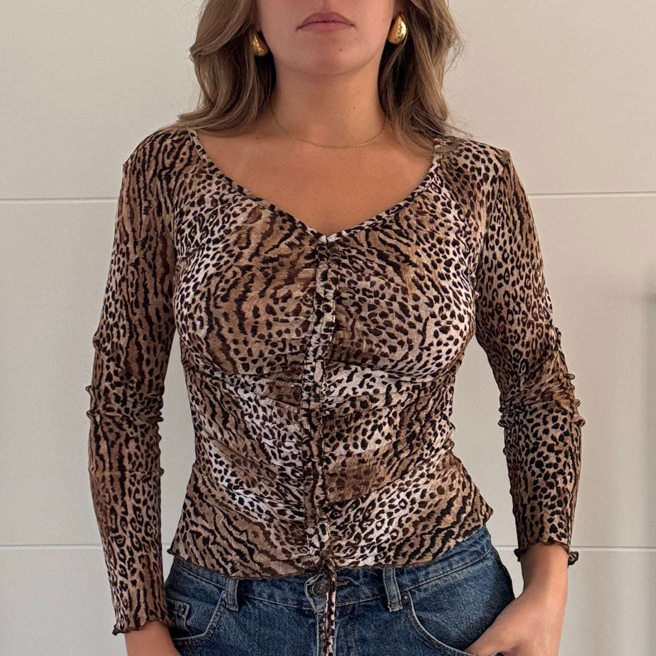 Mesh leopard blouse - Size S/M