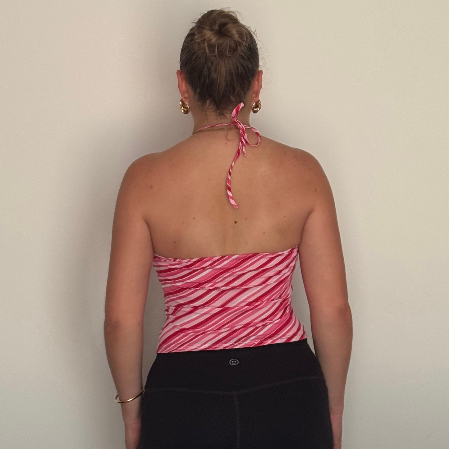 Pink striped halter - Size XS/S