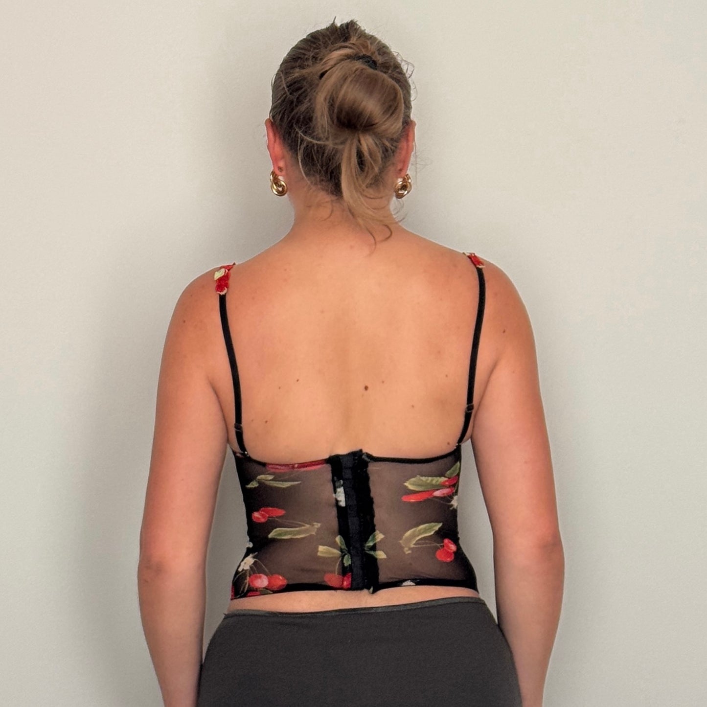 Cherry print corset - Size S