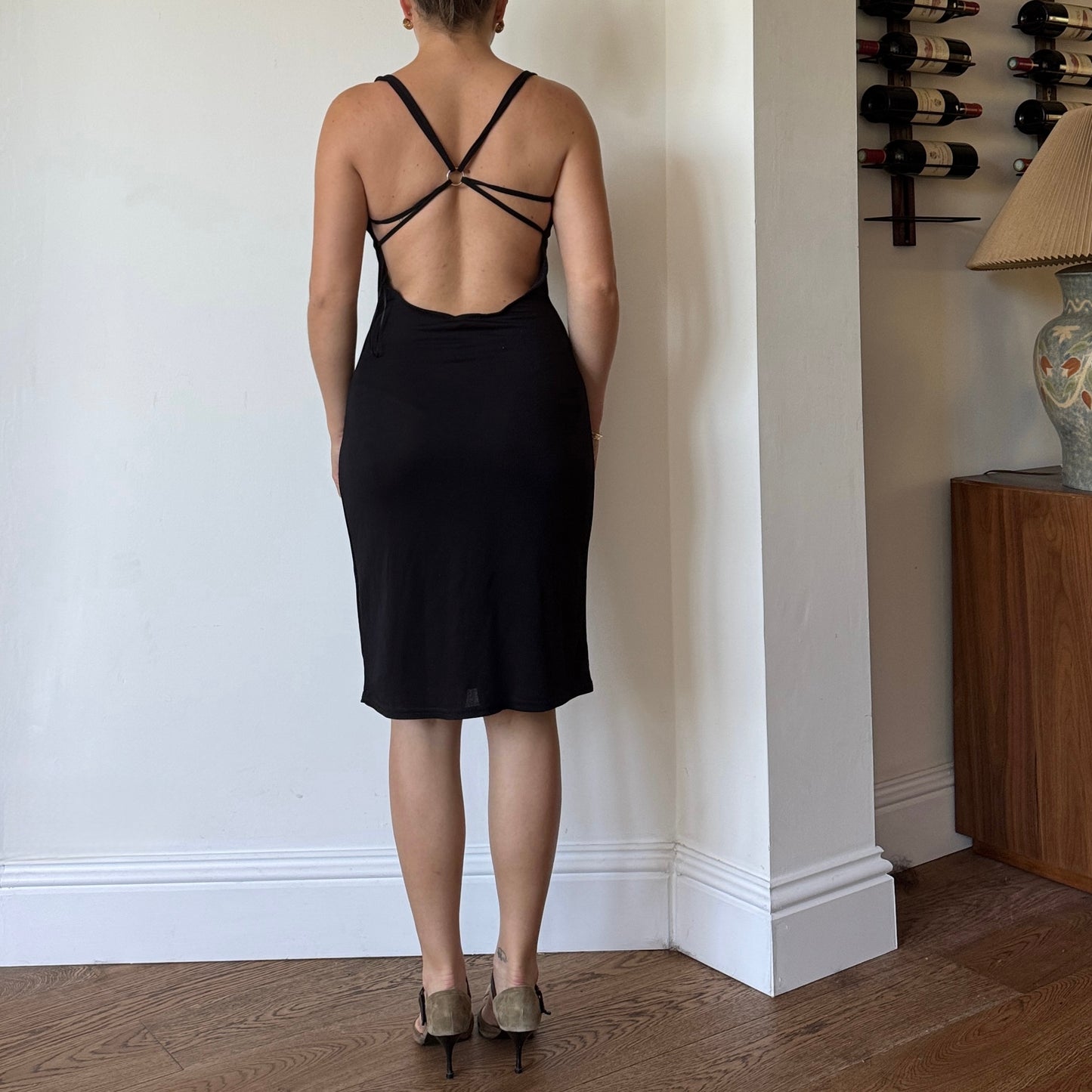 Black backless dress - Size S
