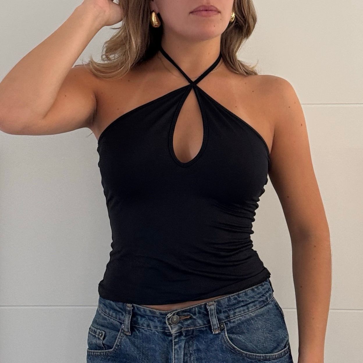 Morgan de Toi black cutout top - Size S