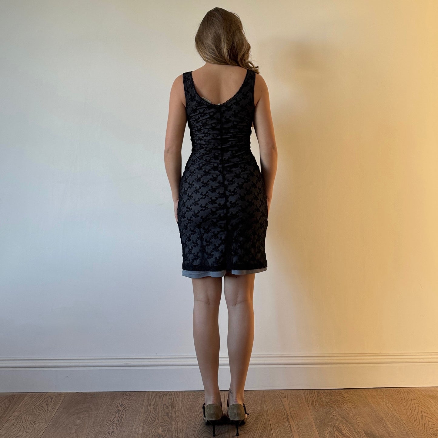Black lace midi dress - Size S