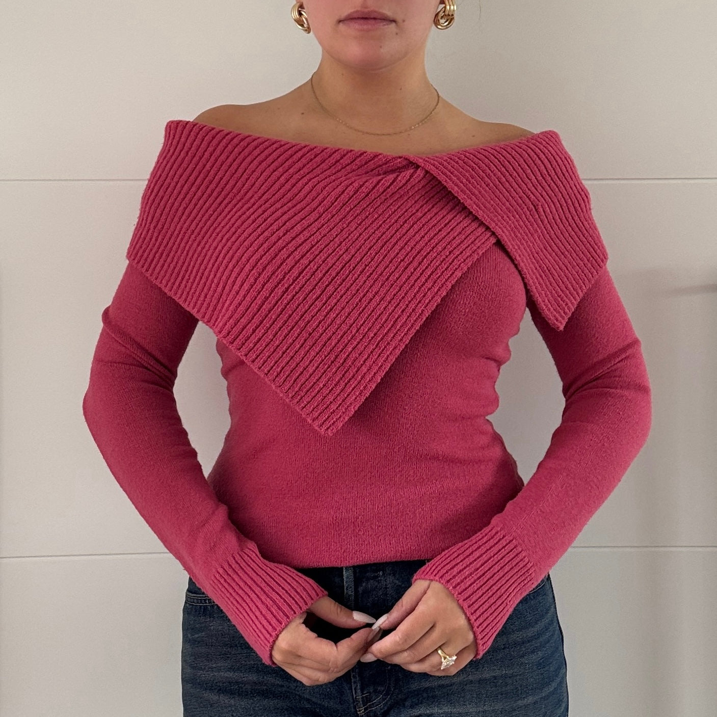 Morgan de Toi hot pink knit top - Size S