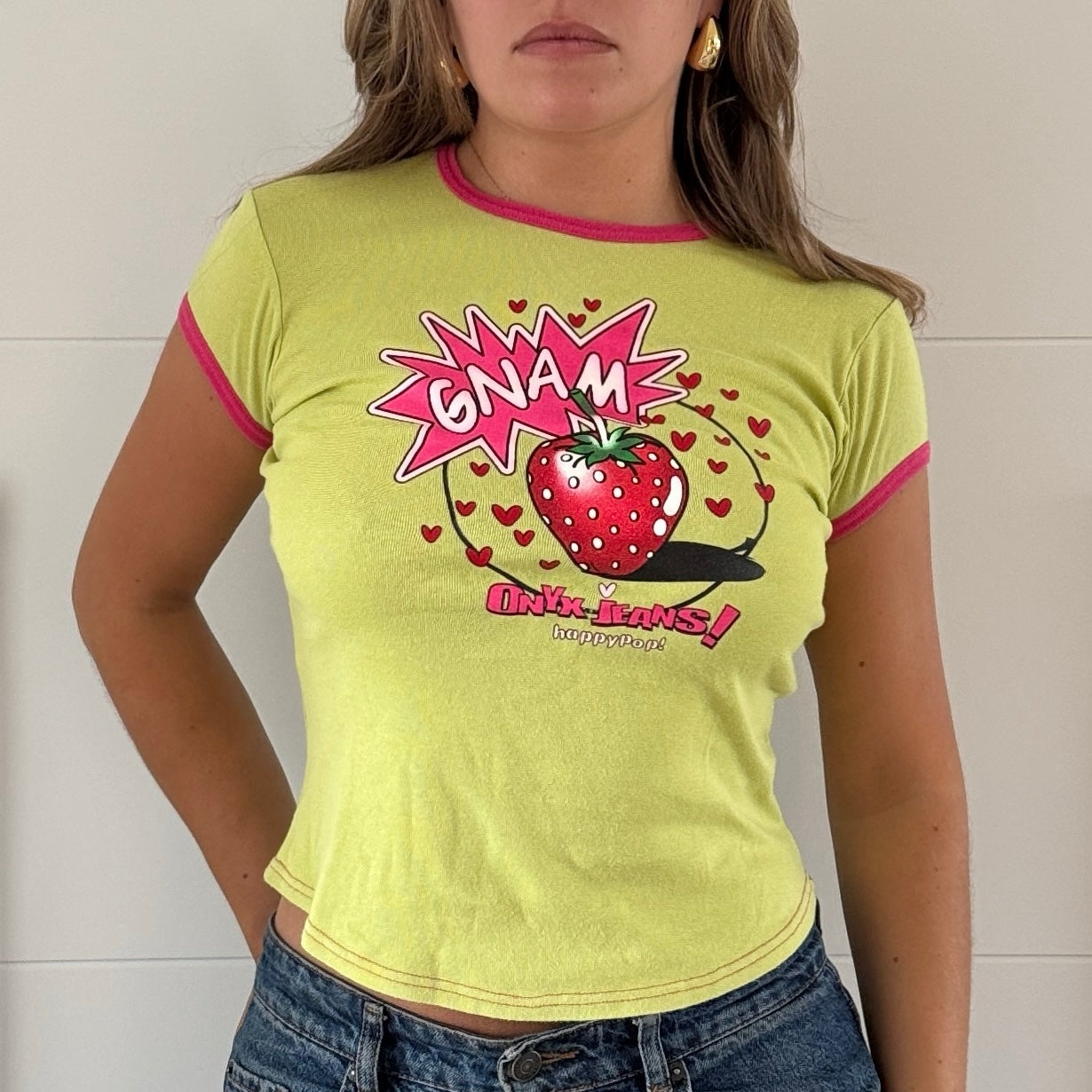Green strawberry tee - Size S