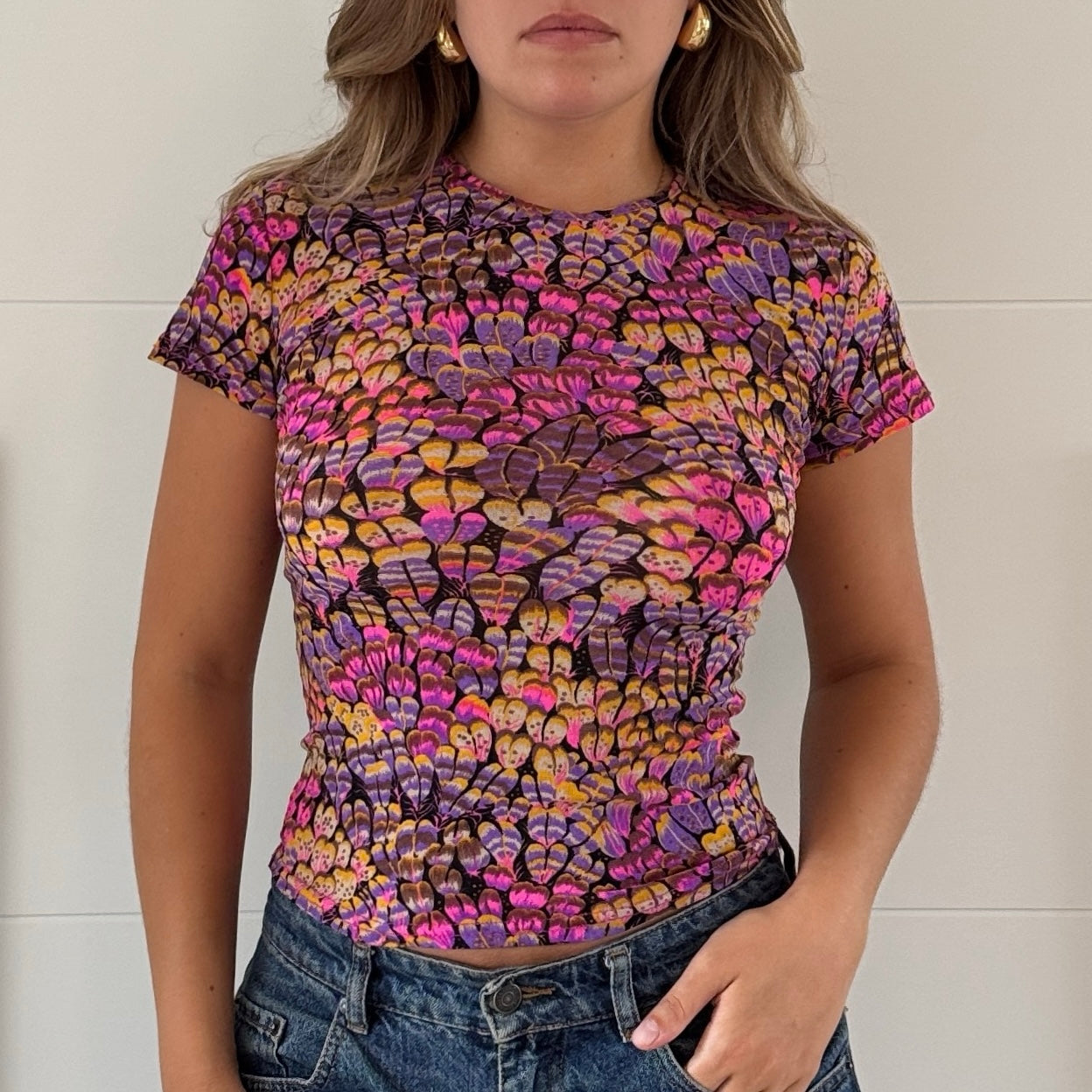 Morgan de Toi pink mesh top - Size S