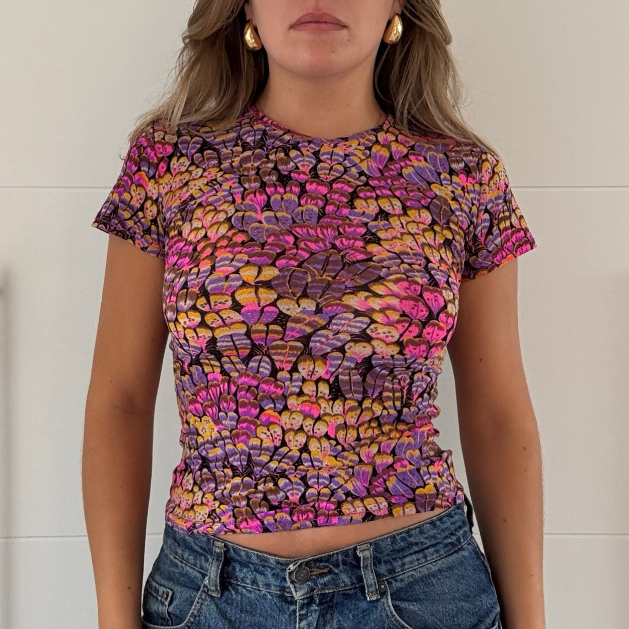 Morgan de Toi pink mesh top - Size S