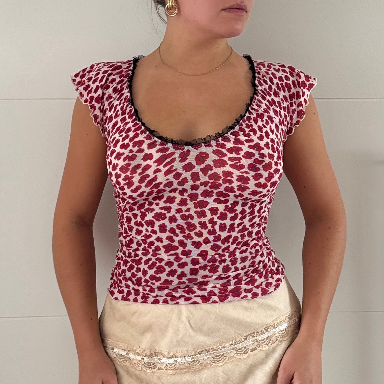 Kookai printed mesh top - Size S