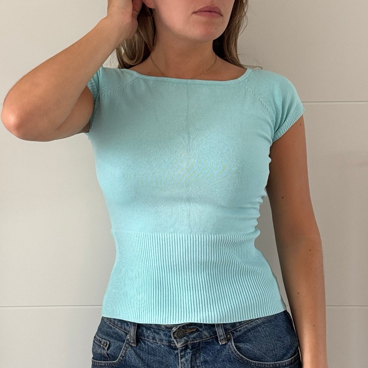 Blue knit top - Size S