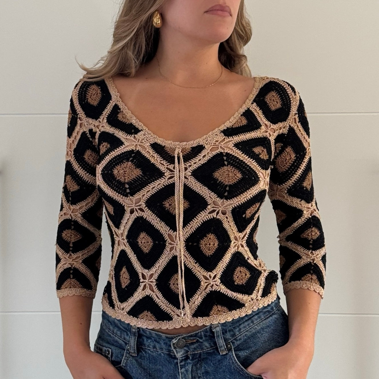 Morgan de Toi crochet top - Size XS