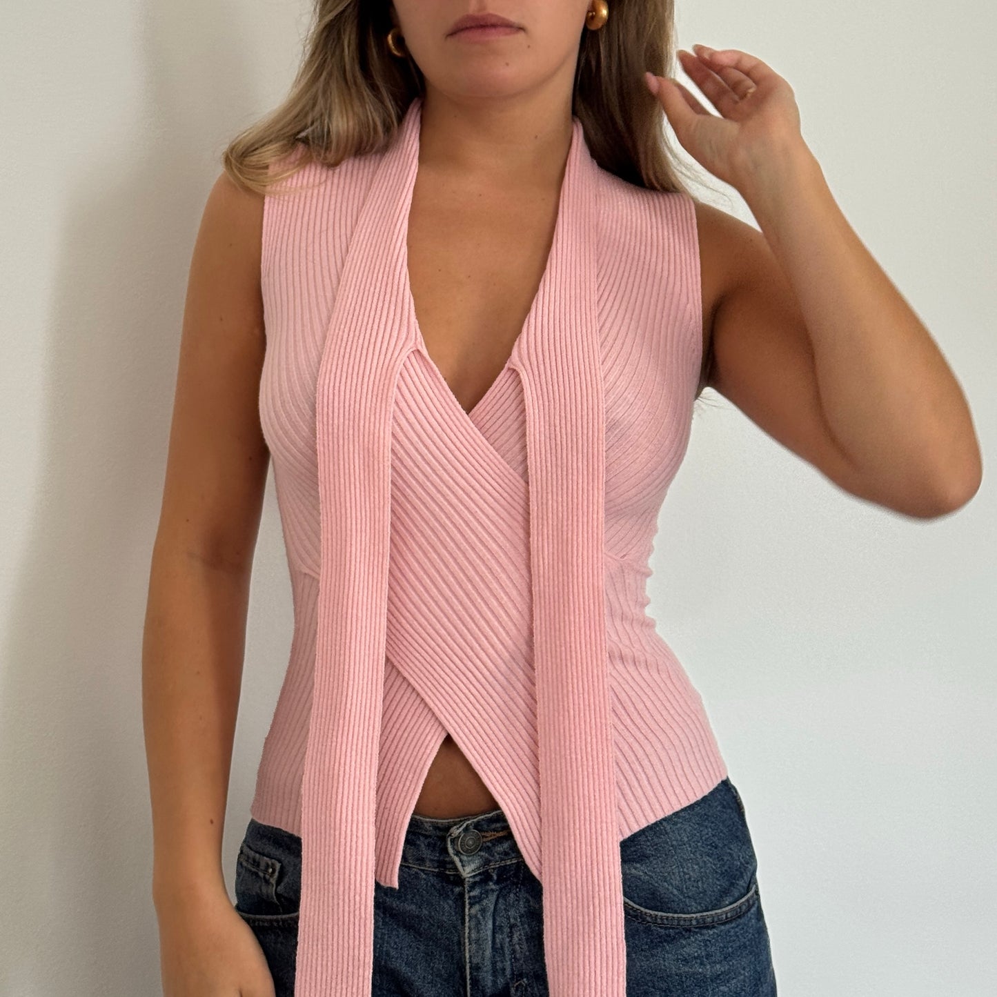Pink Morgan de Toi knit top - Size S