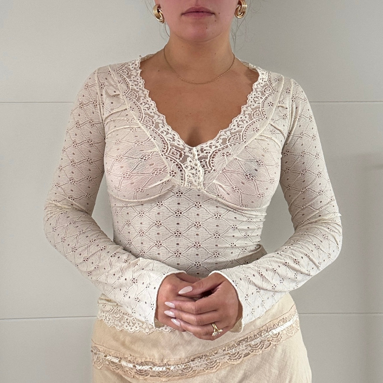 White lace blouse - Size XS/S