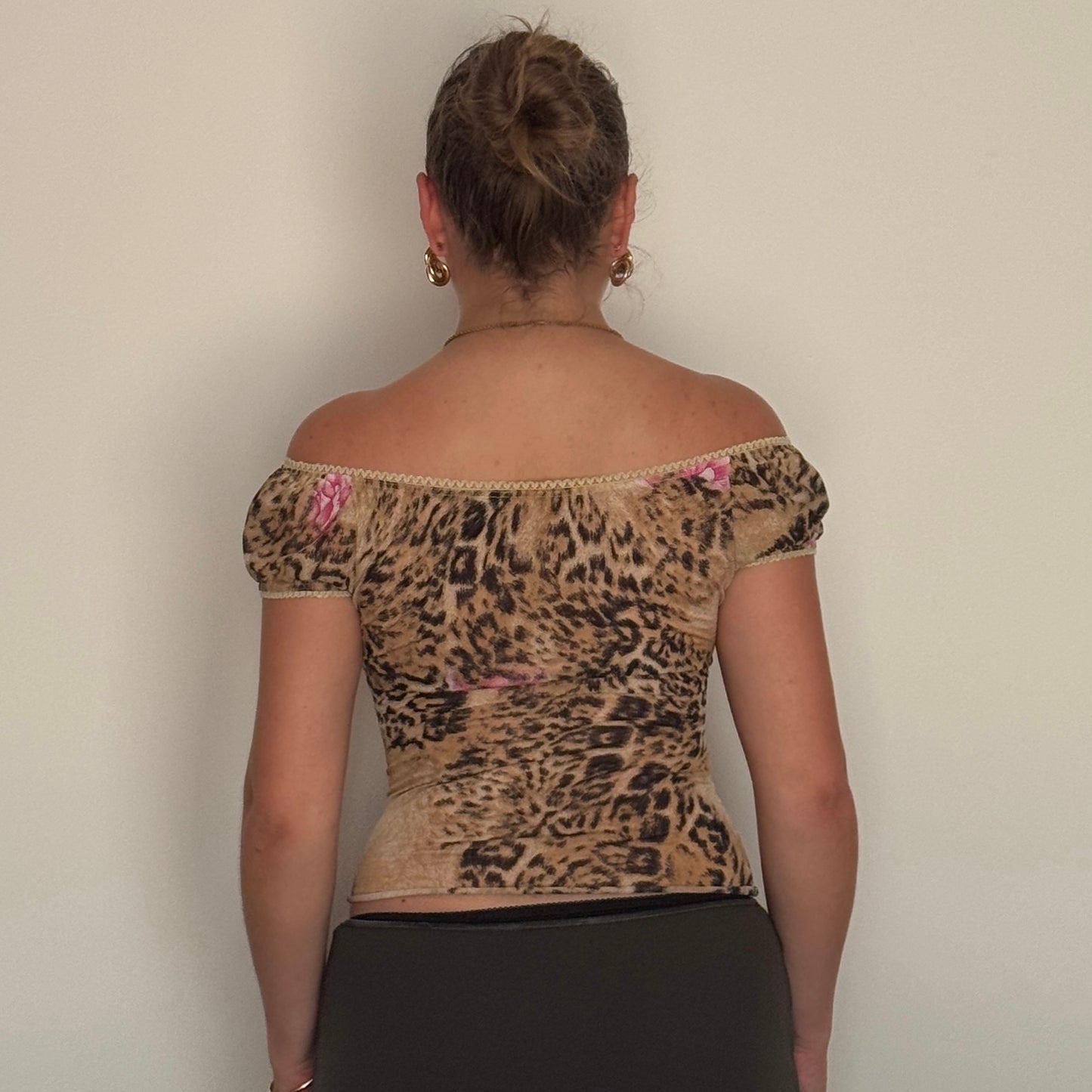 Leopard milkmaid top - Size S