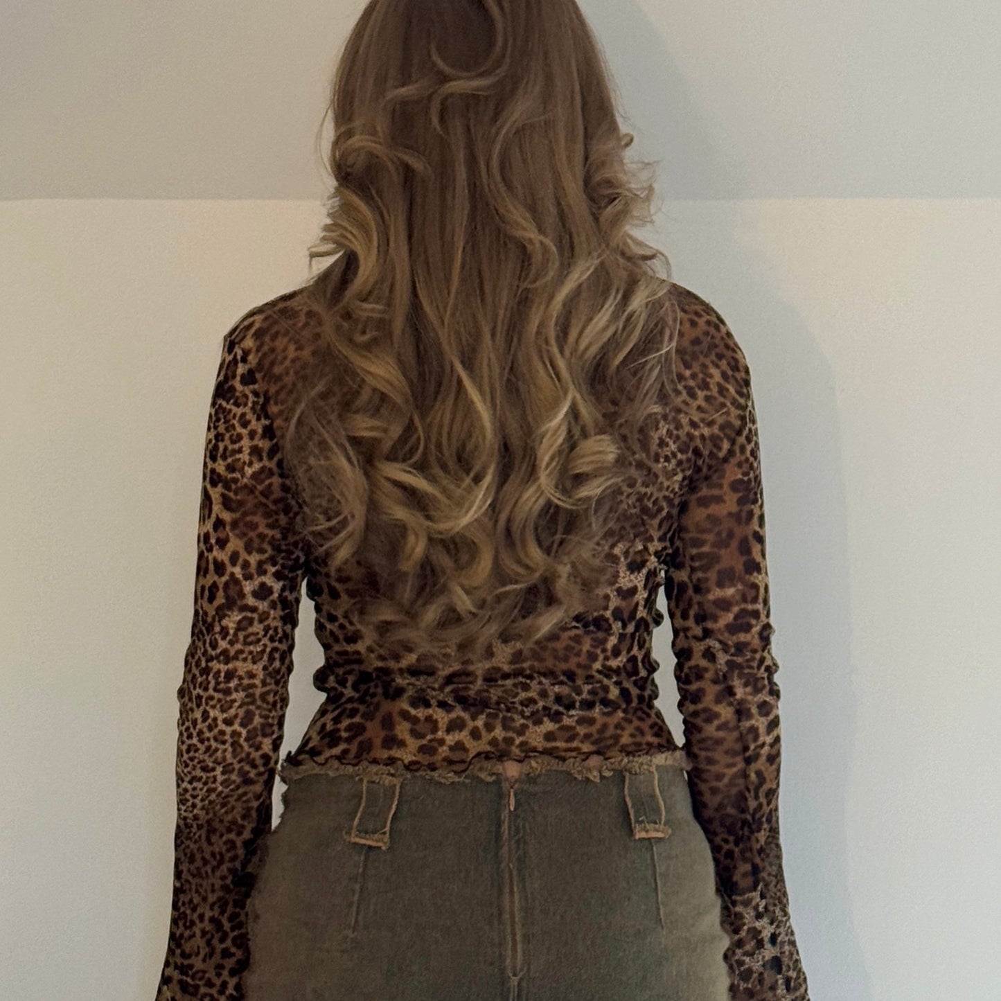 Leopard mesh blouse - Size S