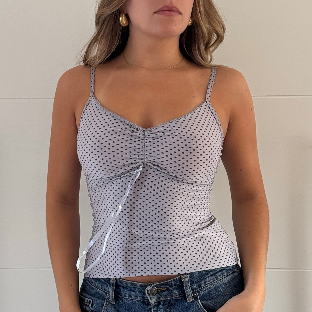 Grey polka dot vest - Size XS