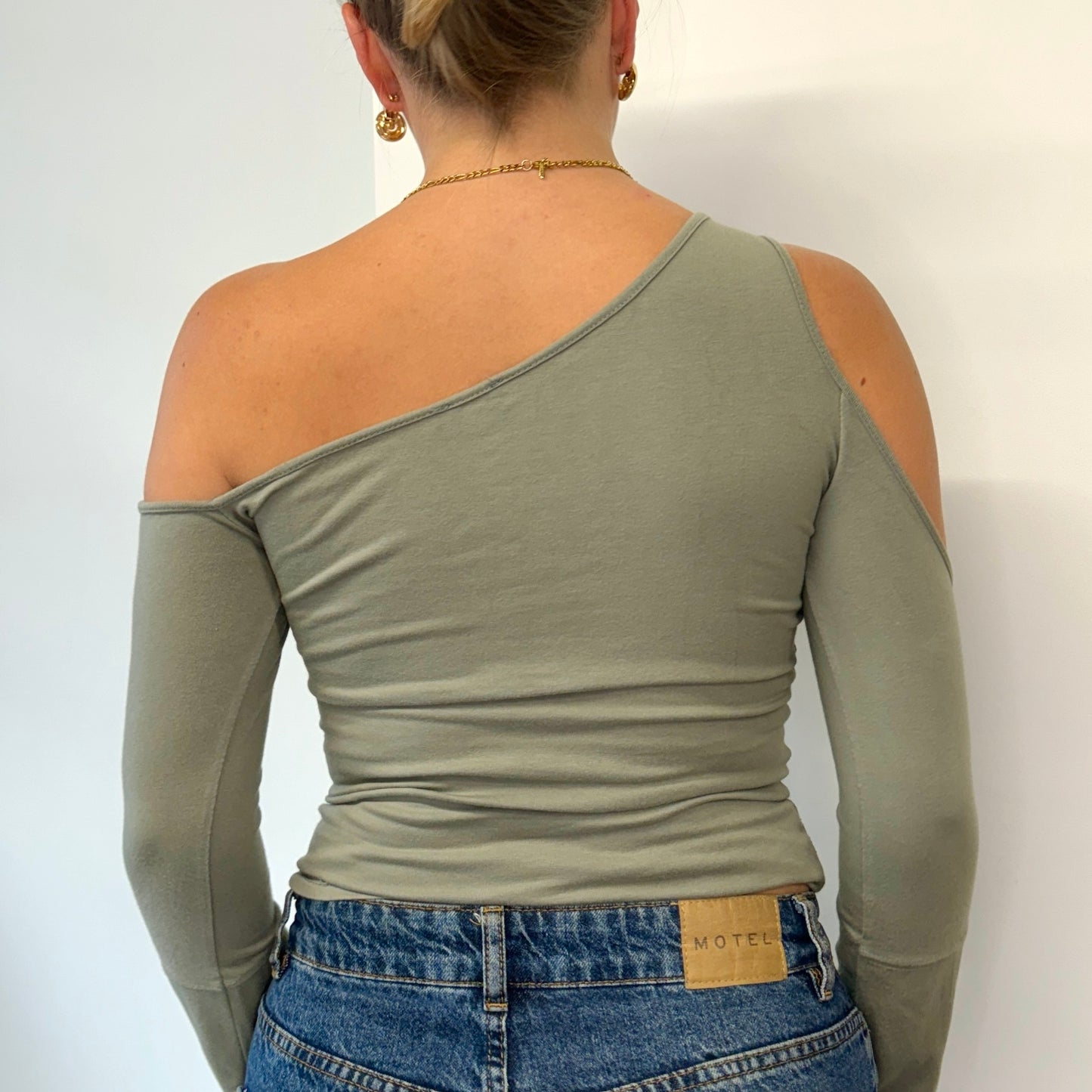 Green easy-access cutout top - Size XS