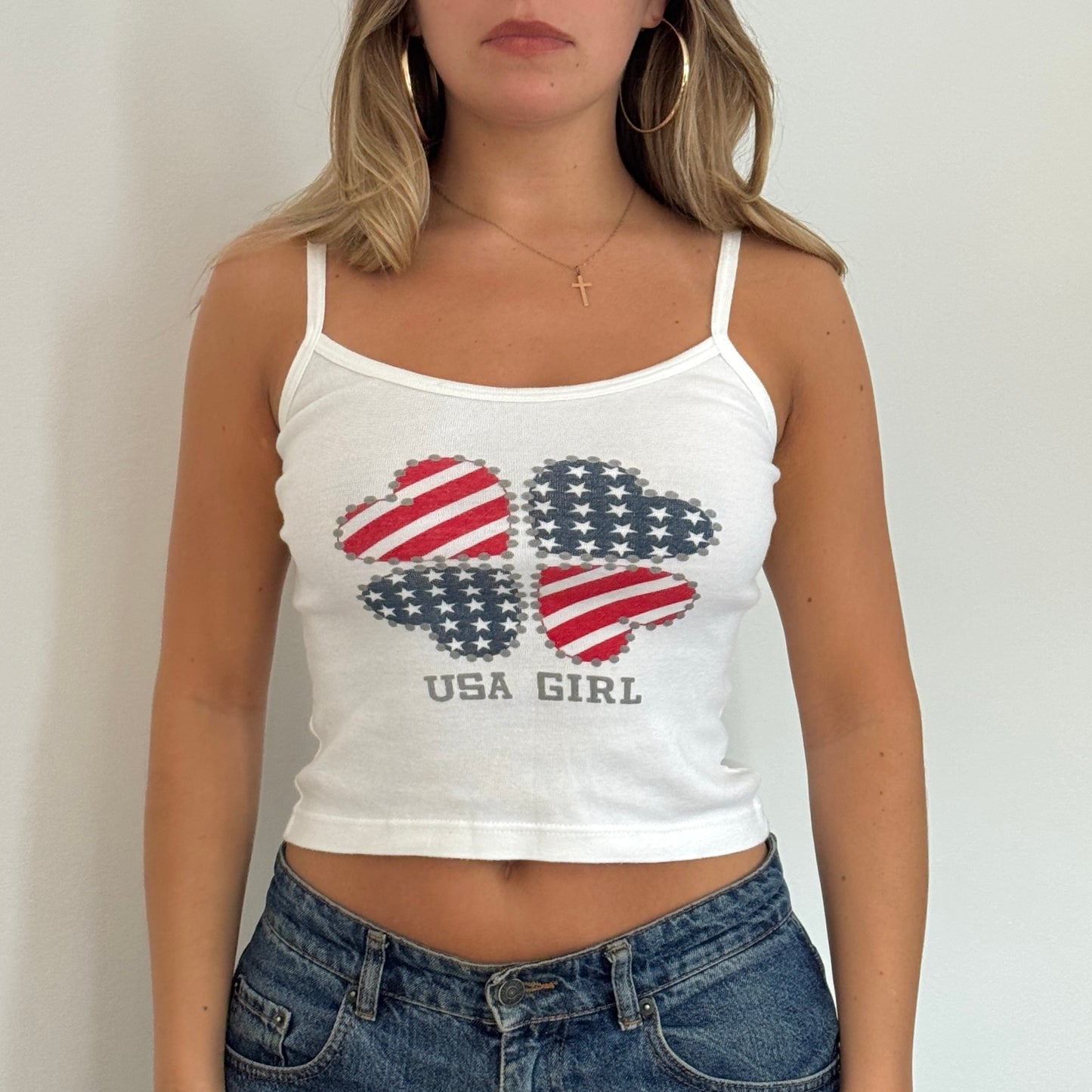 White USA Girl vest - Size S