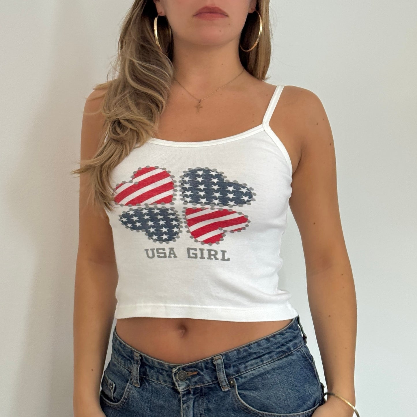 White USA Girl vest - Size S