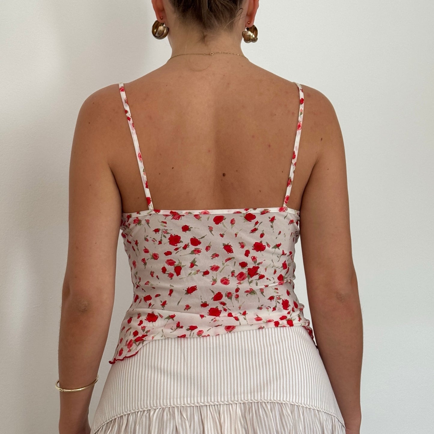 White mesh floral top - Size M