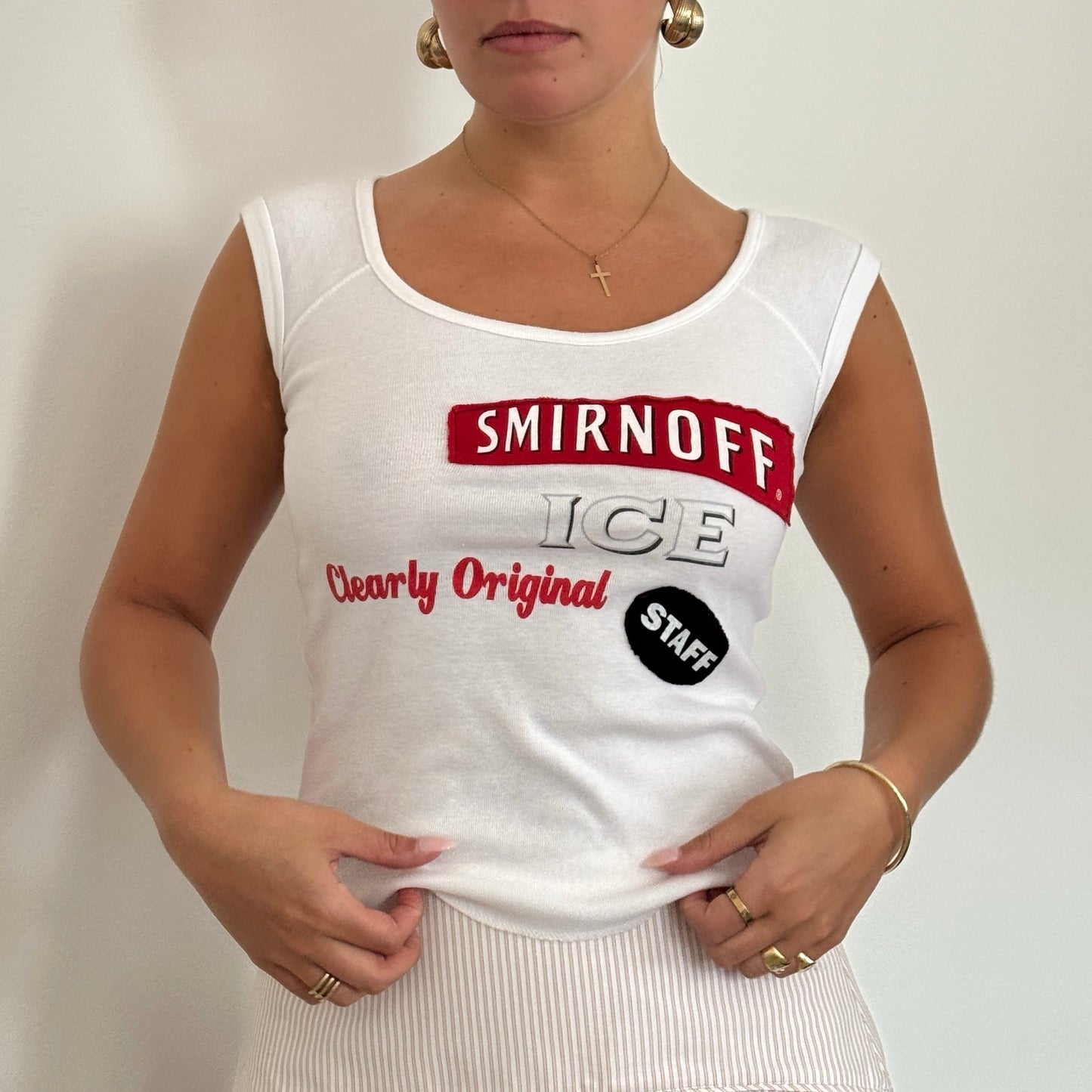 White smirnoff top - Size S