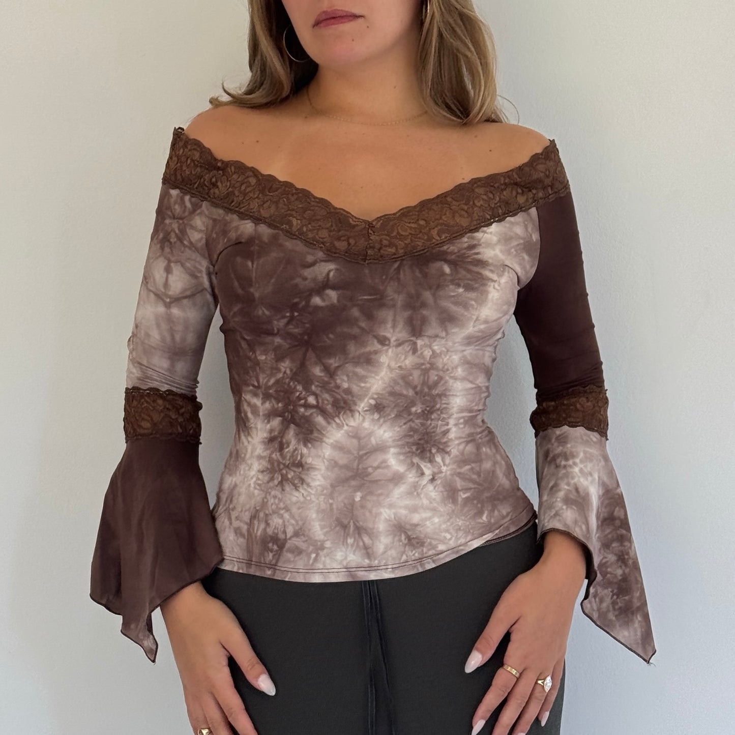 Brown fairy-core top - size S