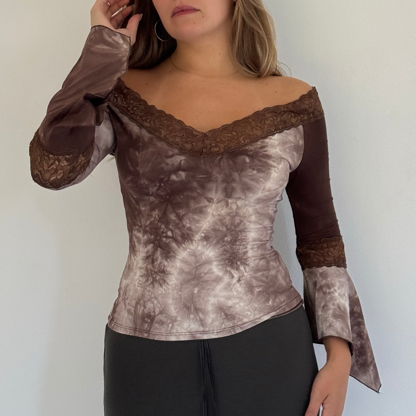 Brown fairy-core top - size S
