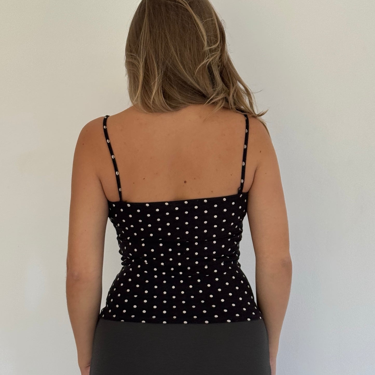 Black and white polka dot cami - Size S