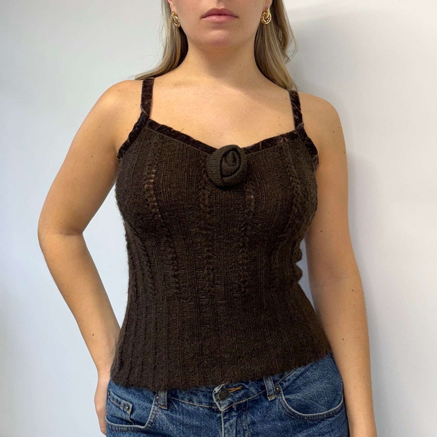 Brown knit cami - Size S