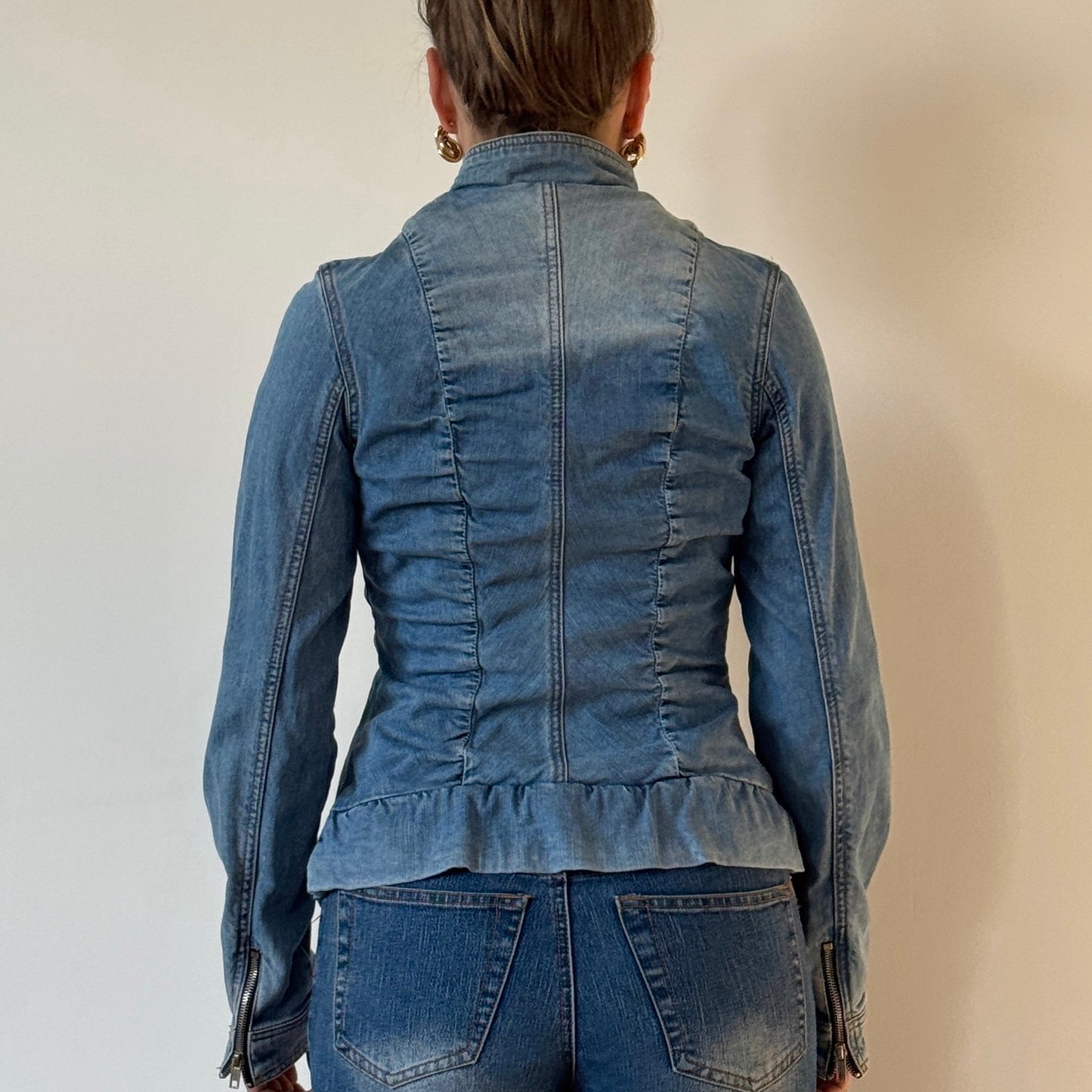 Ruched denim jacket - Size S/M