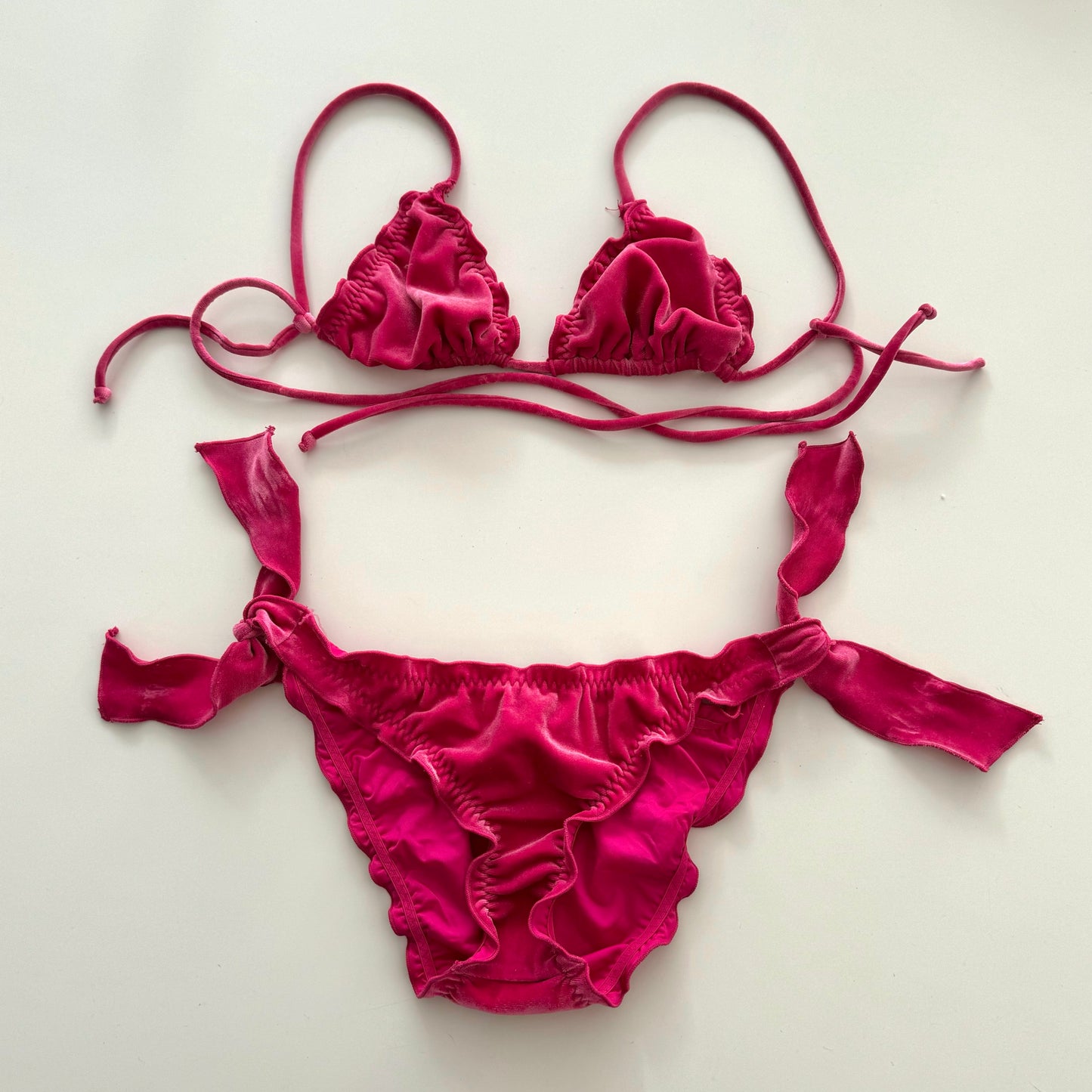 Pink velour bikini - EU 34 / UK 6