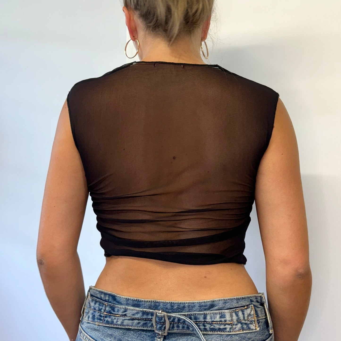 Miss Vegas black mesh top - Size S