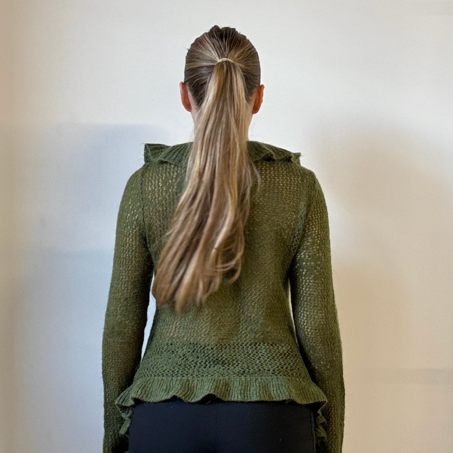 Green knit cardigan - Size M