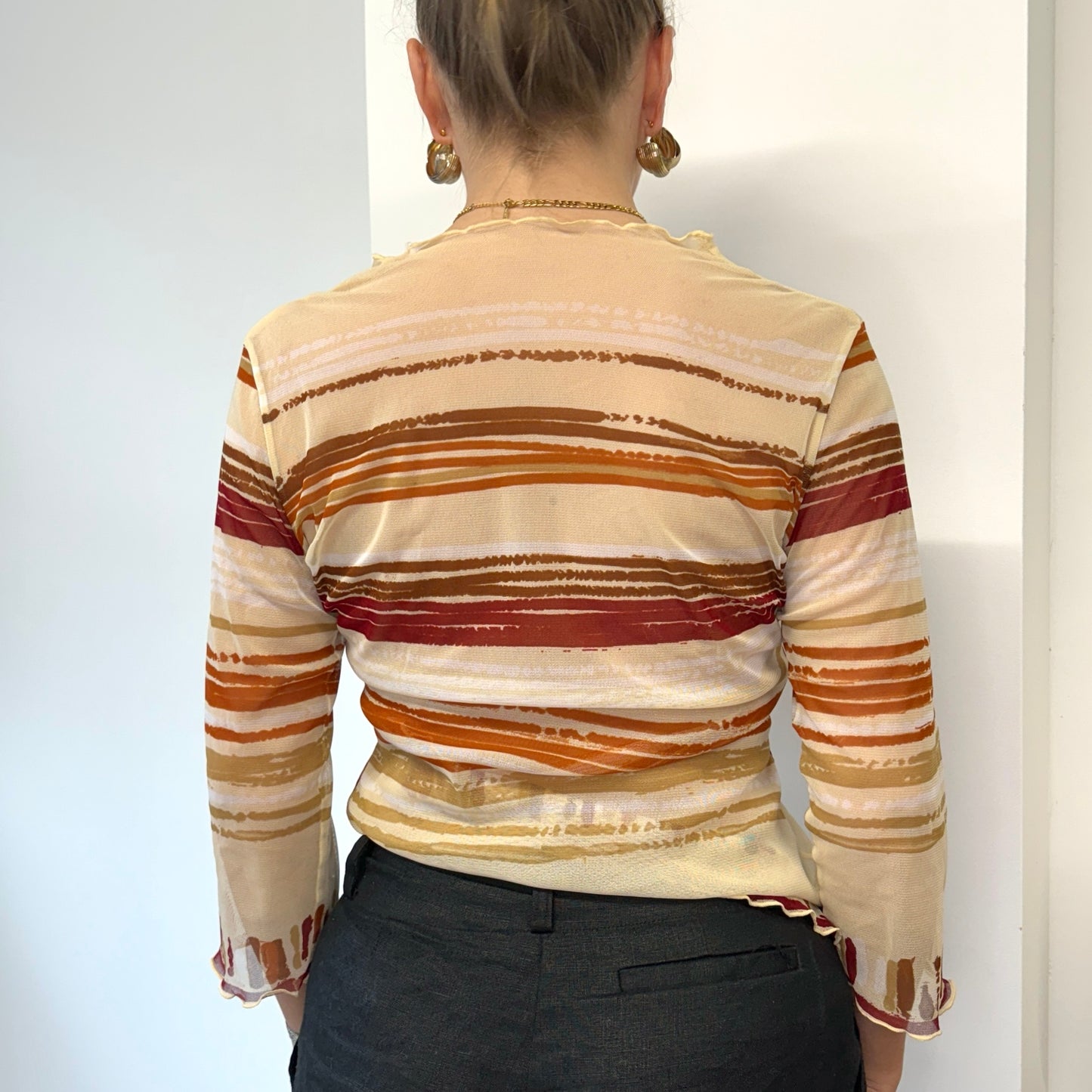 Beige and orange mesh top - size M/L