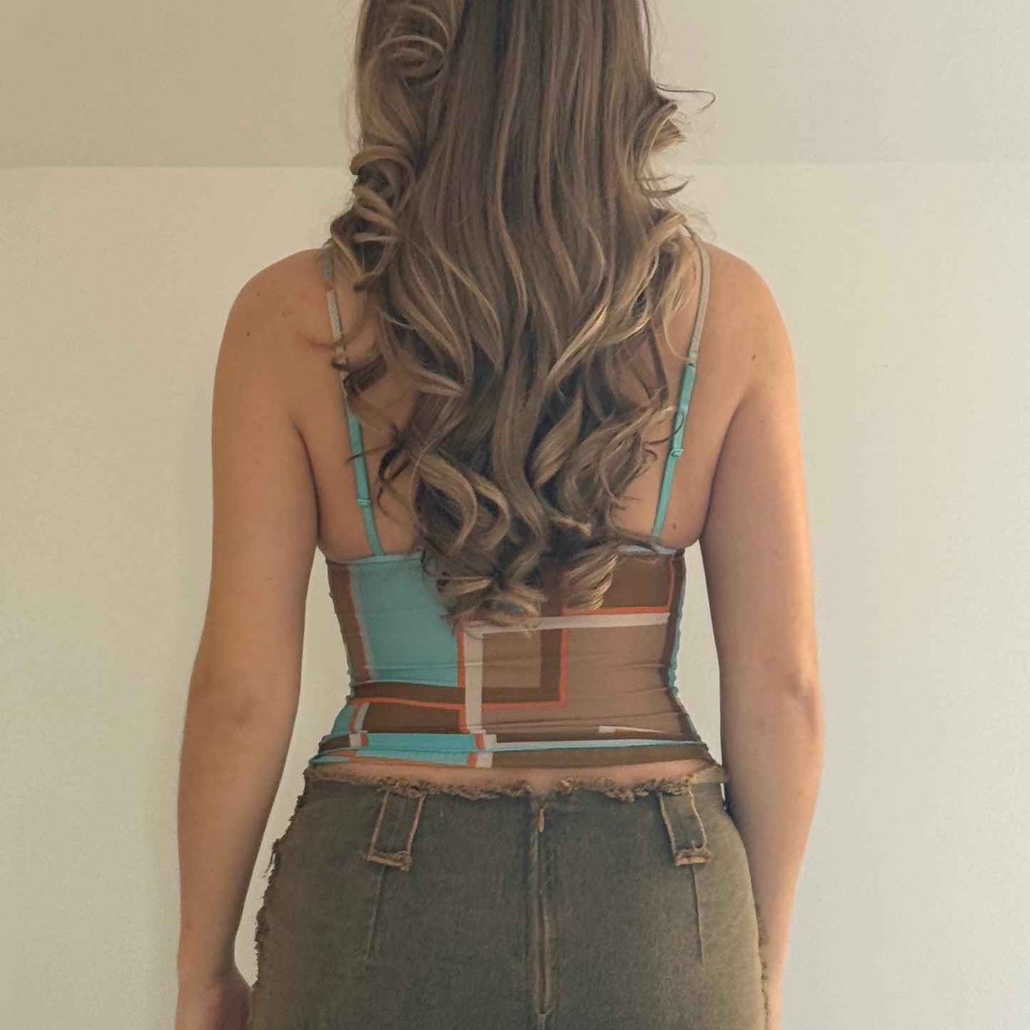 Mesh colour block cami - Size XS