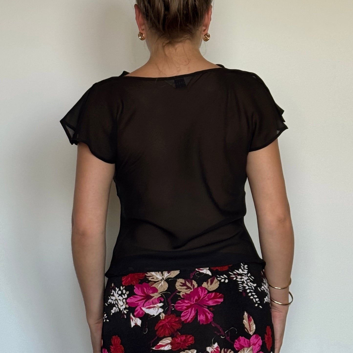 Black mesh blouse - Size S