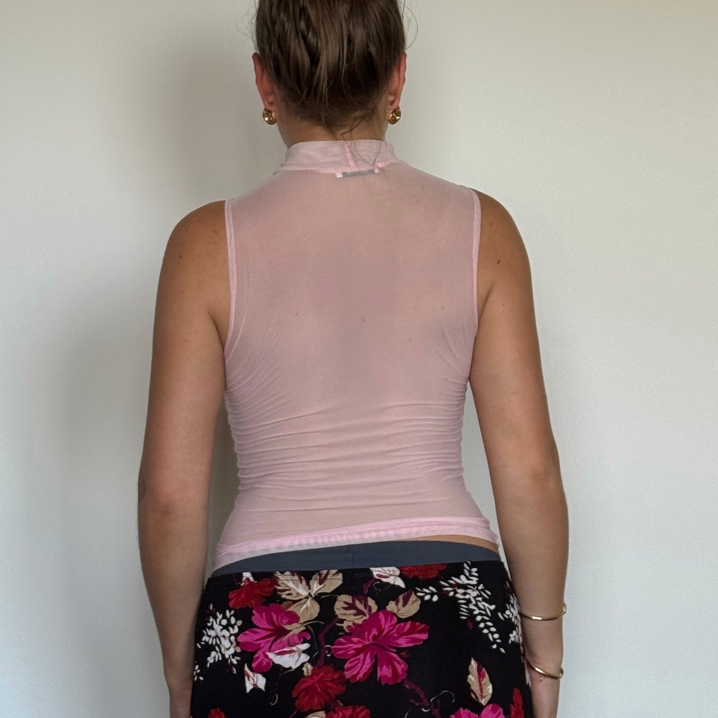 Pink mesh top - Size S