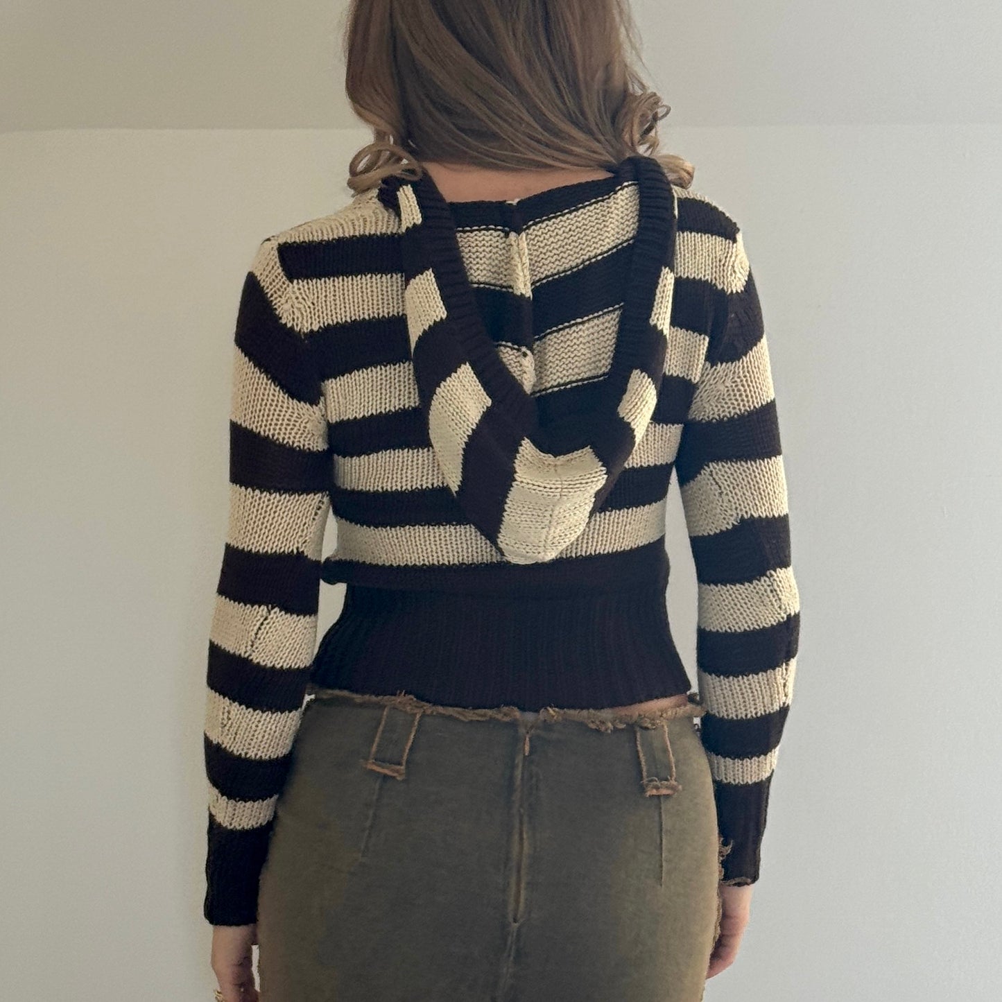 Striped knit hoodie - Size S