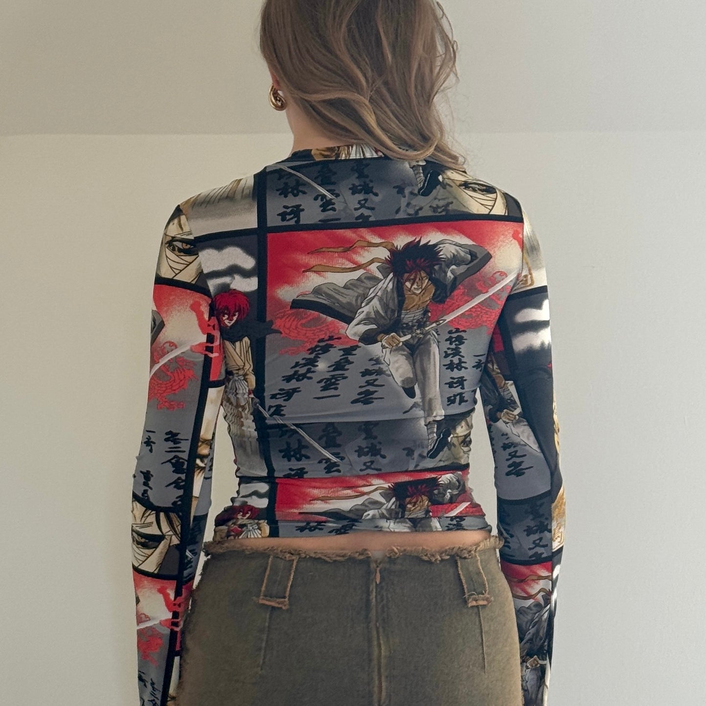 Animé print top - Size S