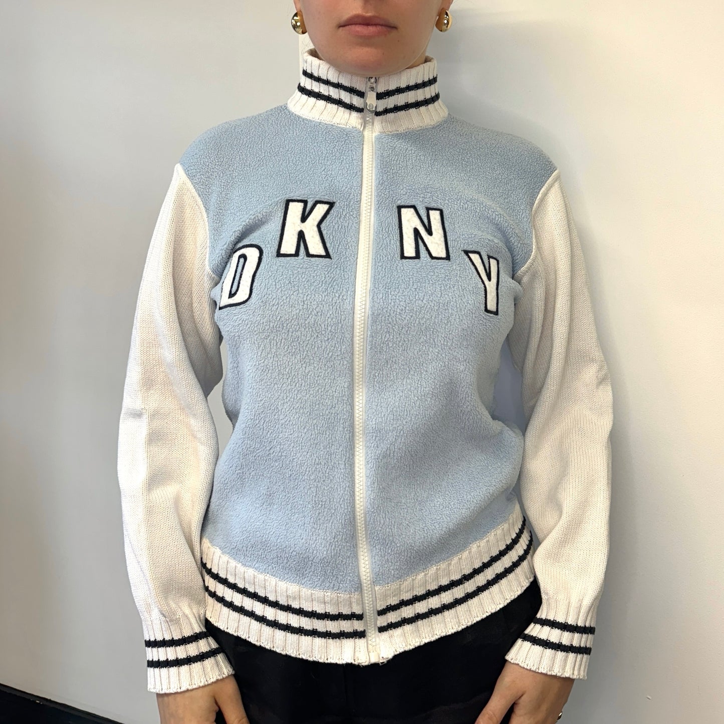 Blue and white DKNY jumper - Size S/M