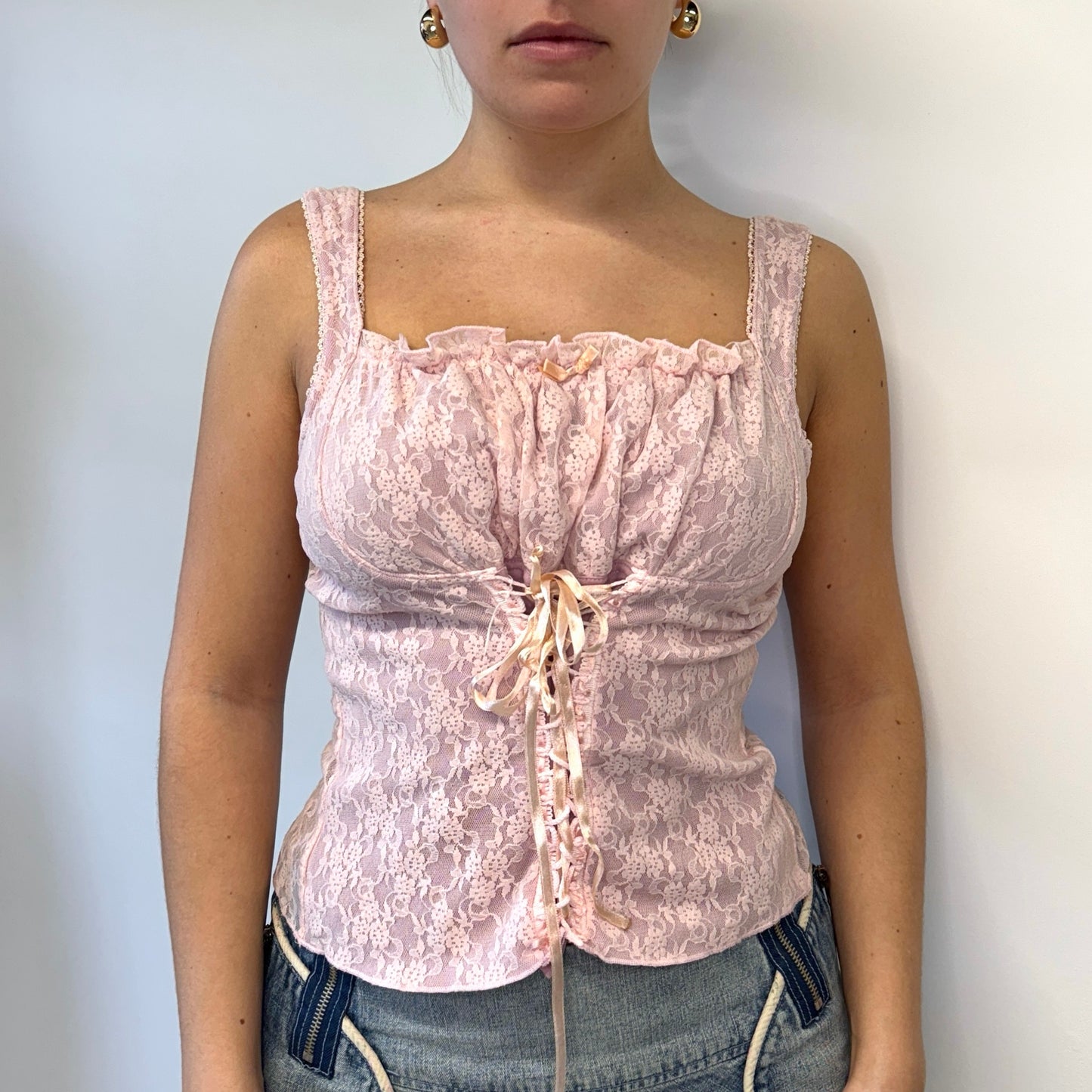 Pink lace corset - Size S/M