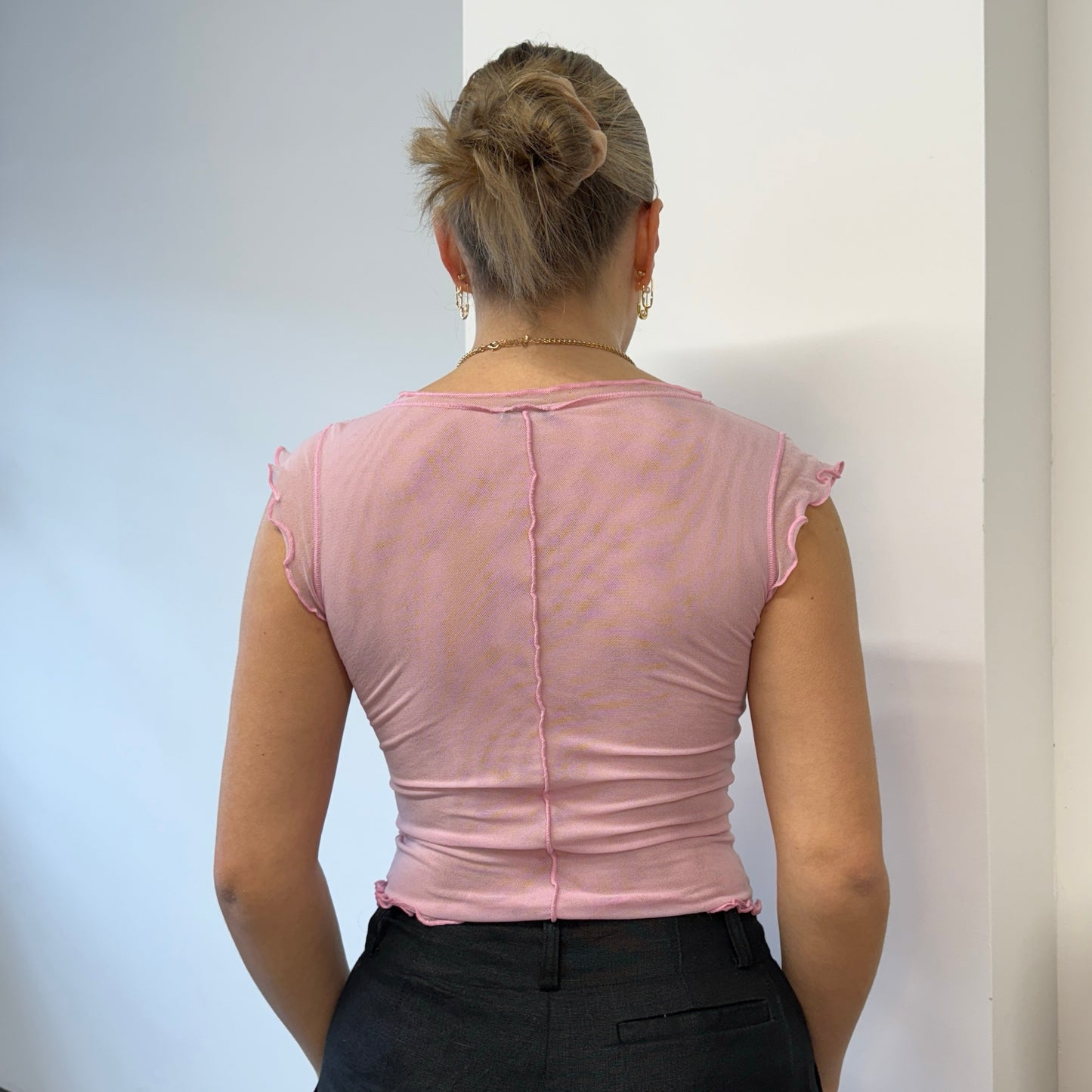 Pink mesh top - Size XS