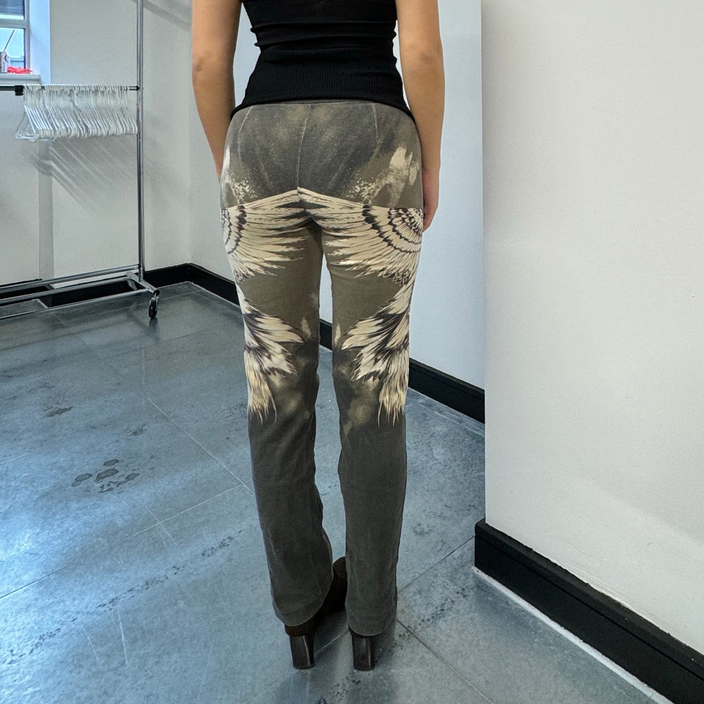 Grey printed trousers - Size XS