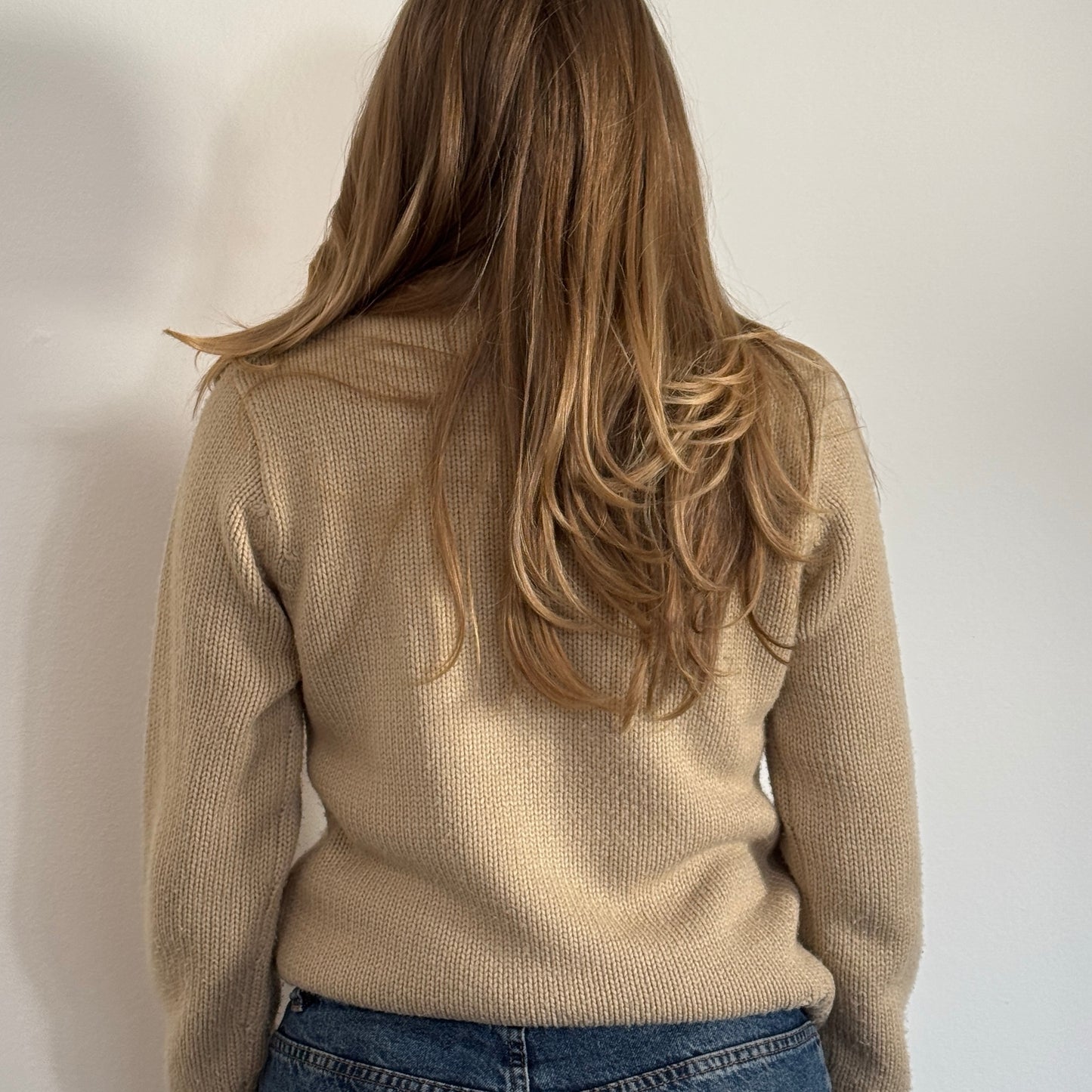 Beige knit flag jumper - Size S