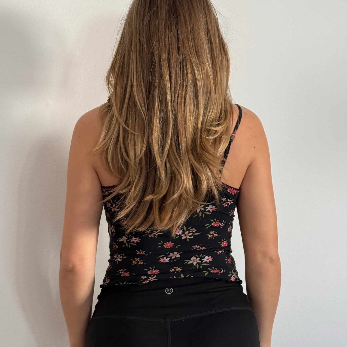 Black floral mesh cami - Size XS