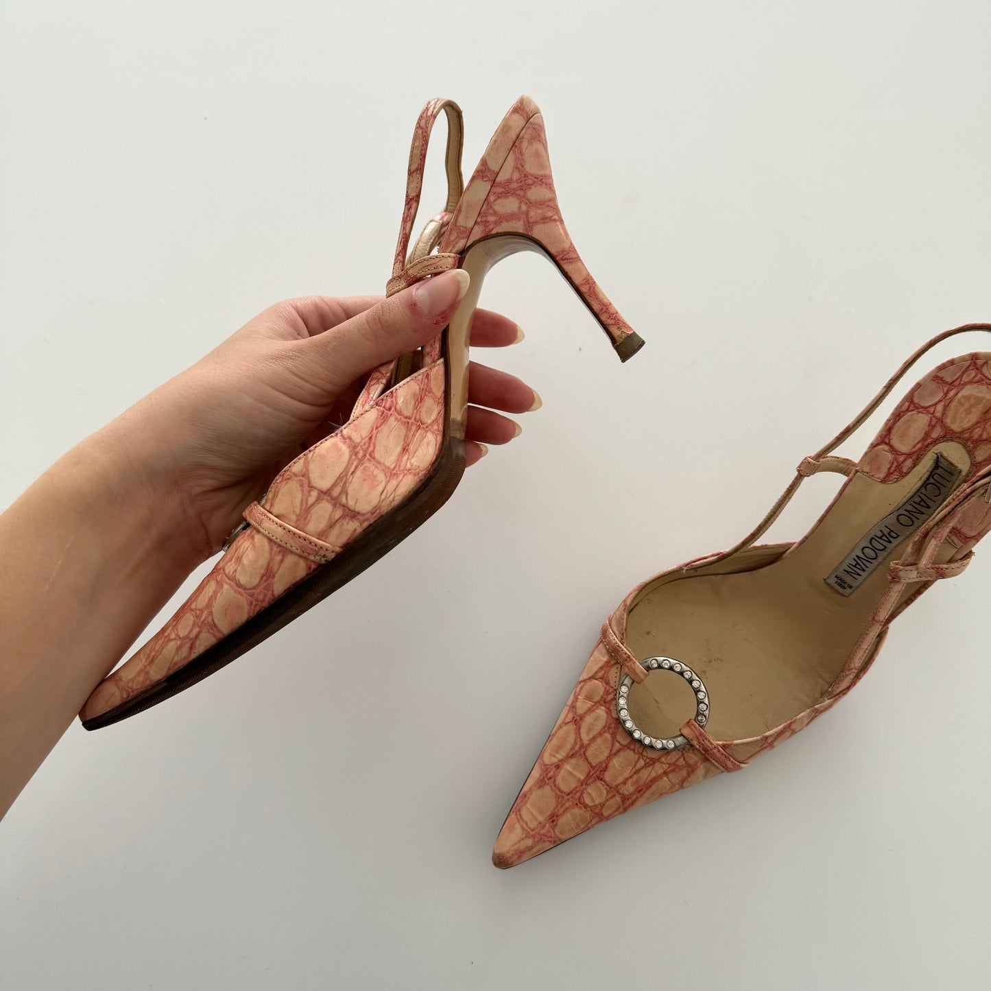 Pink leather kitten heels - EU 35.5/UK 3