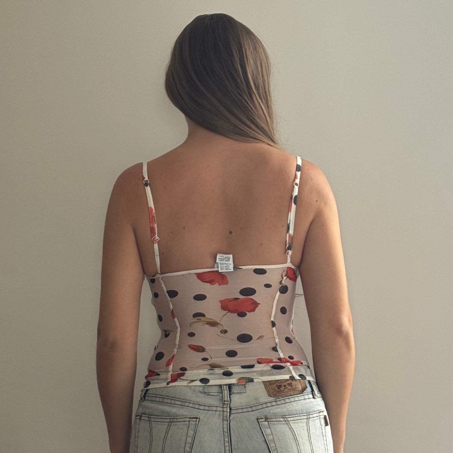 Polka dot mesh corset - Size S